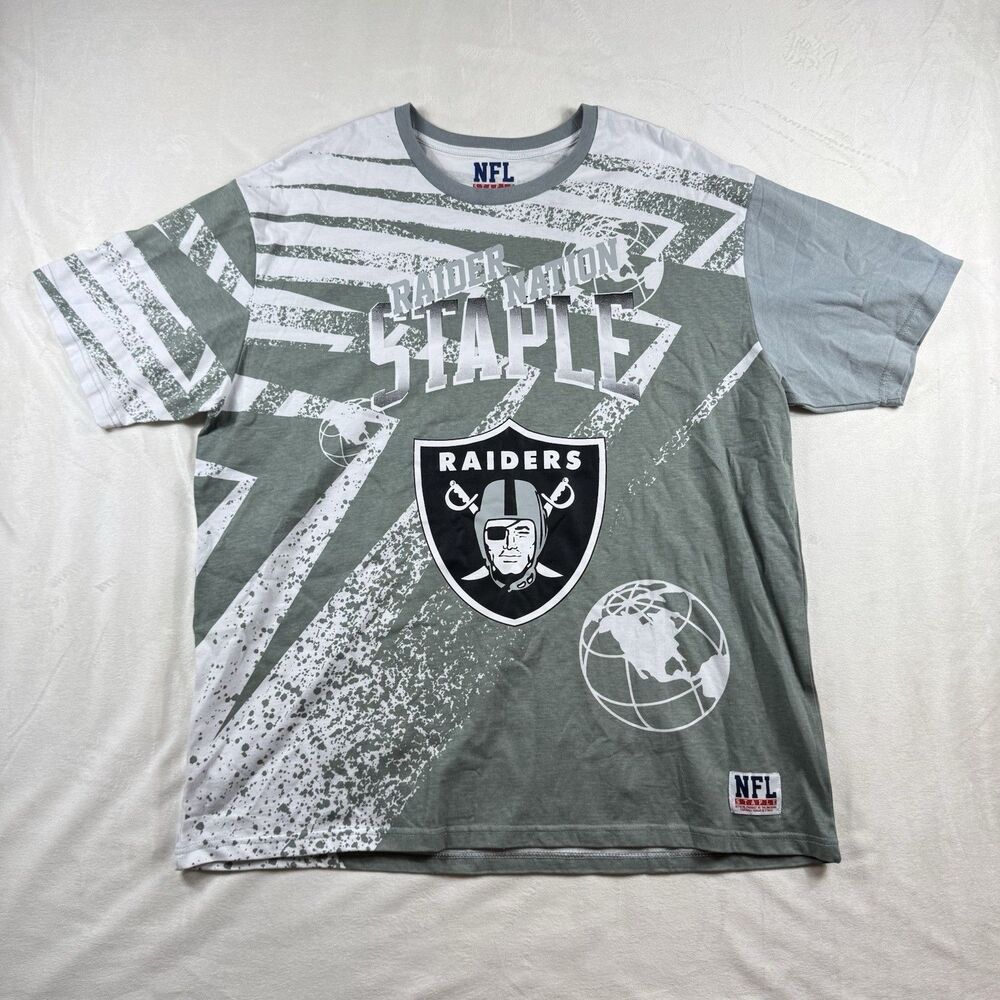 NFL Staple Pigeon Las Vegas Raiders T-Shirt Men's 2XL Graphic All Over Print NWT